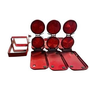 DIETZ 321 Red Reflectors Warning Lights Road Safety Flares Lot of 3 with Bracket
